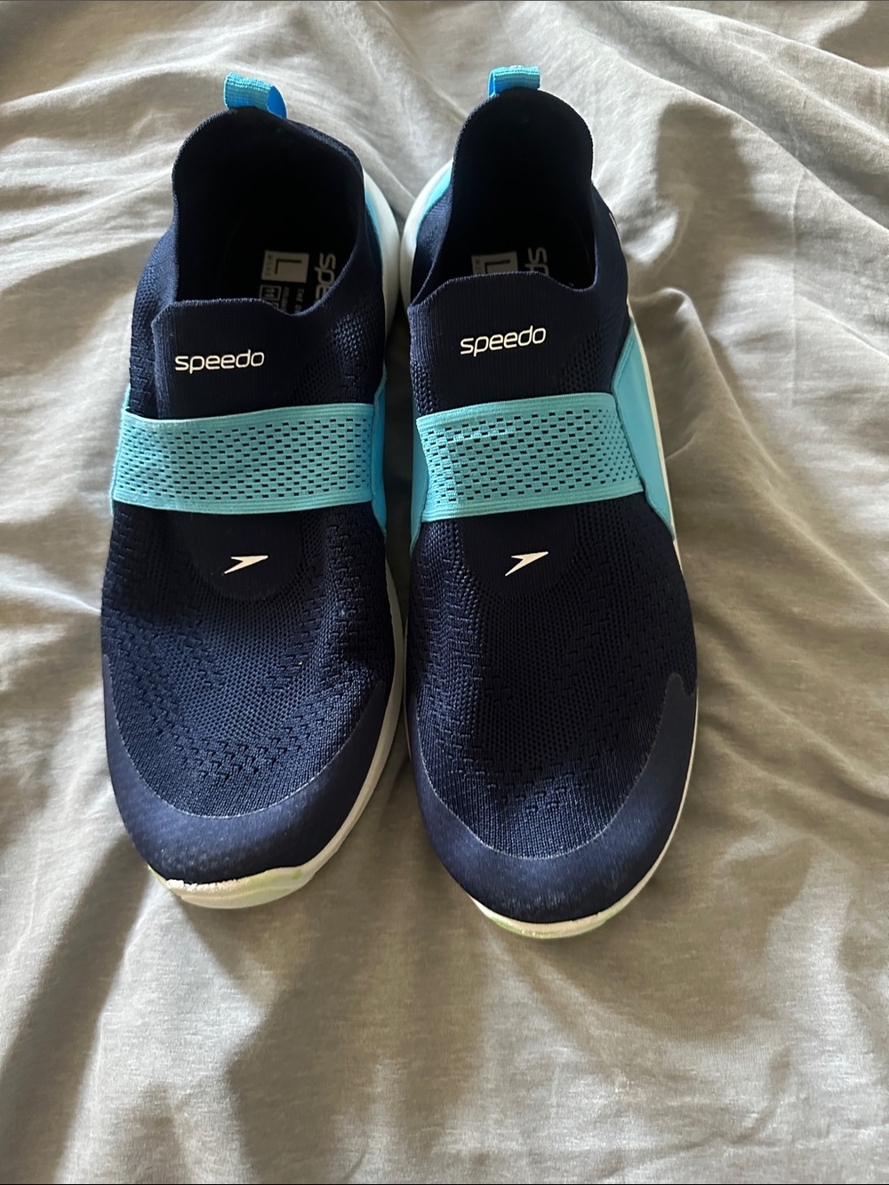 Speedo Men's Navy and Aqua Slip-On Athletic Water Shoes